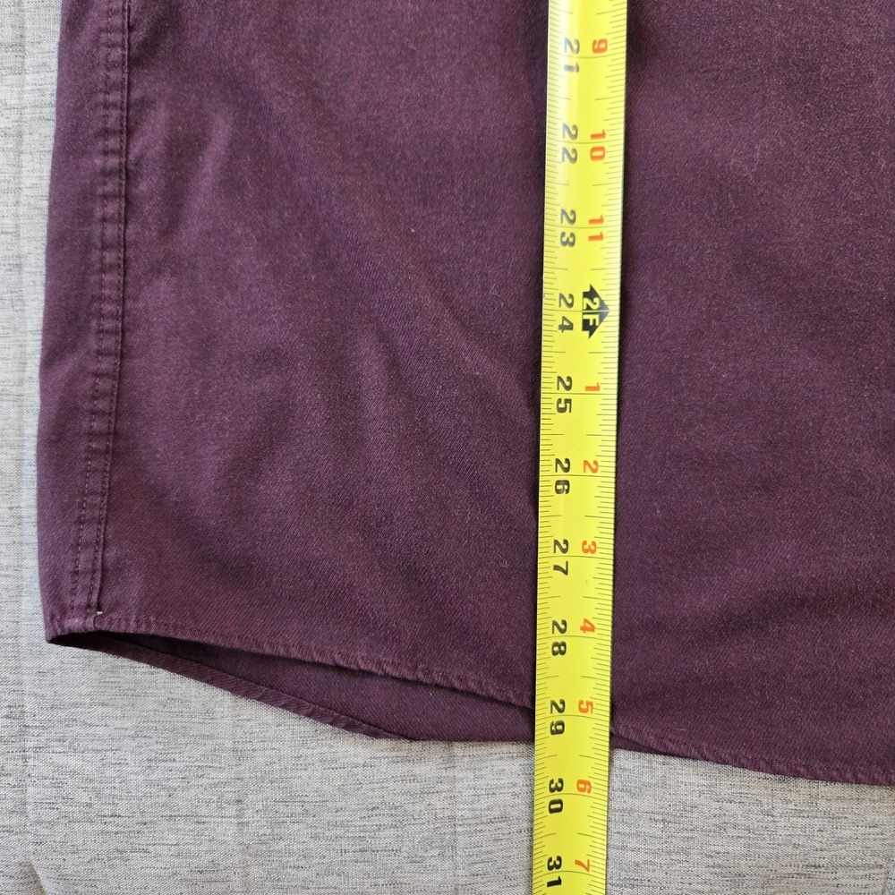 Arrow Slim Fit Men's Button Down Long Sleeve Shirt Burgundy  Size 2XL - Picture 4 of 6